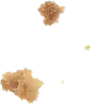 A cluster of cookie crumbs floating in mid air.