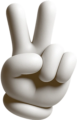 Image of a hand holding up two fingers.